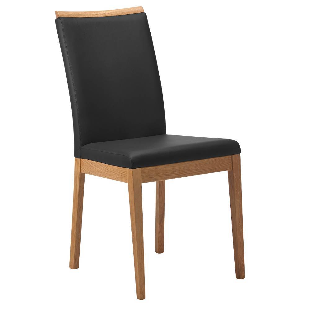 Polsterstuhl Esszimmer Ticino in Schwarz und Wildeichefarben (2er Set)