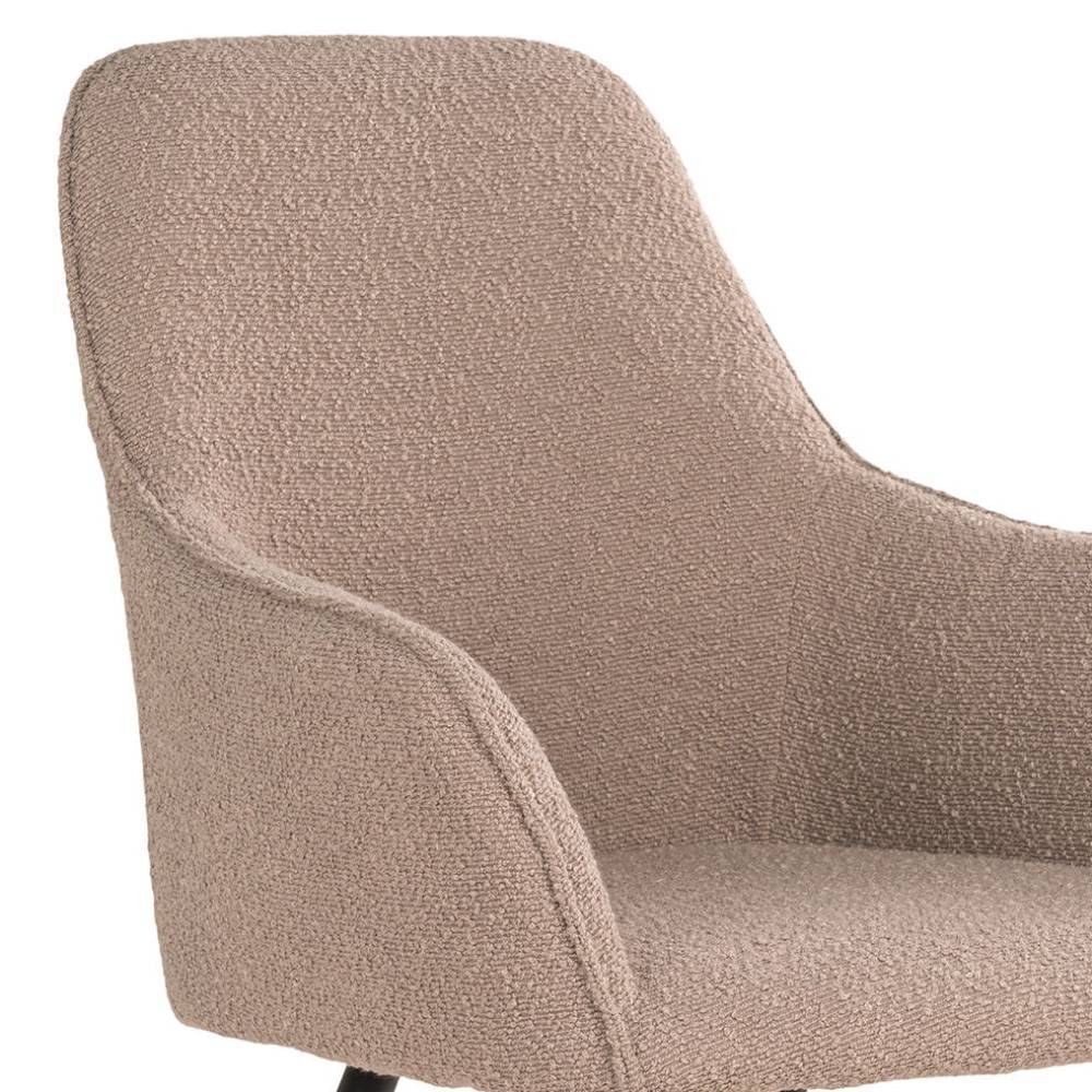 Polsterstuhl Esszimmer Lucevra in Beige aus Boucle (2er Set)