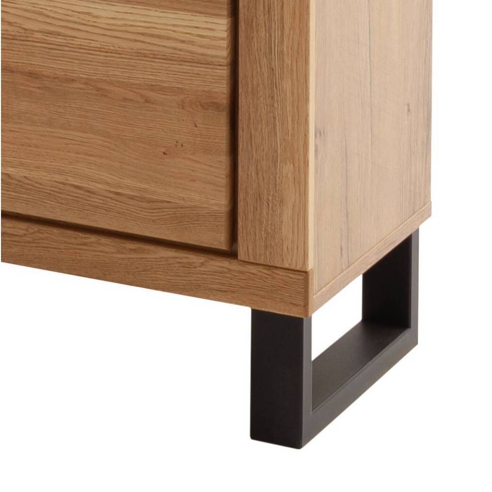 Wohnzimmer Highboard Suzana in Wildeichefarben mit Glastüren