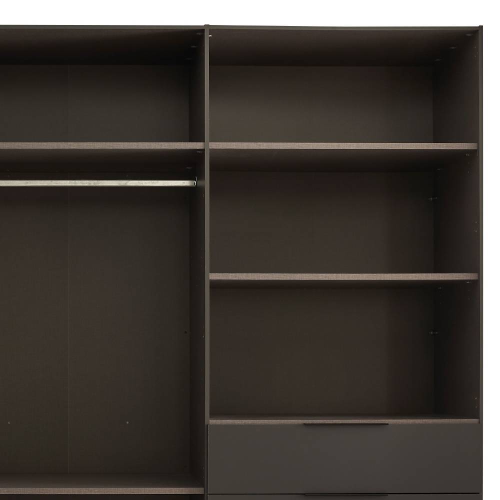 Schlafzimmerkleiderschrank Arionn mit Drehtüren in Lichtgrau