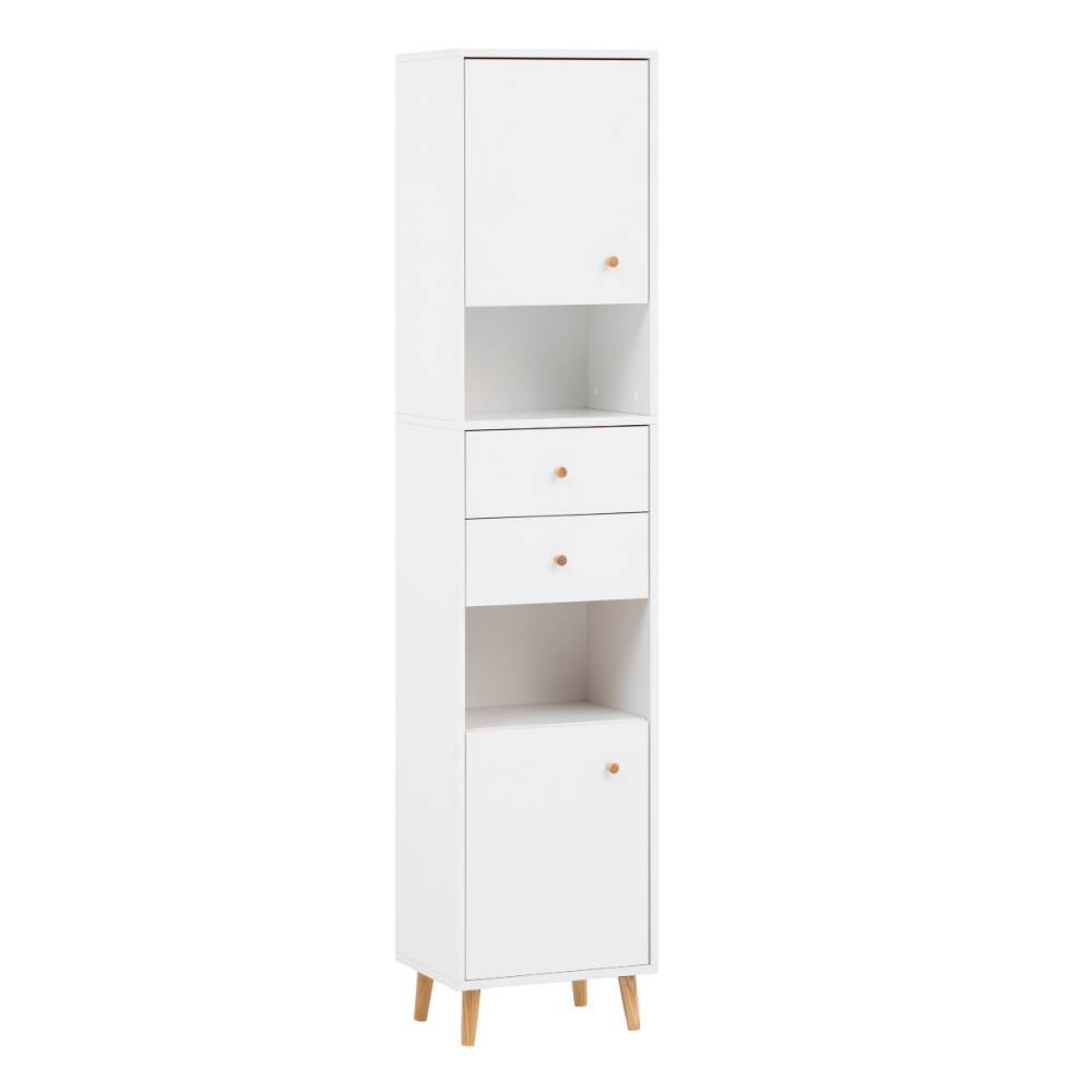 Badezimmer Hochschrank Linz 178 cm hoch mit zwei offenen Fächern