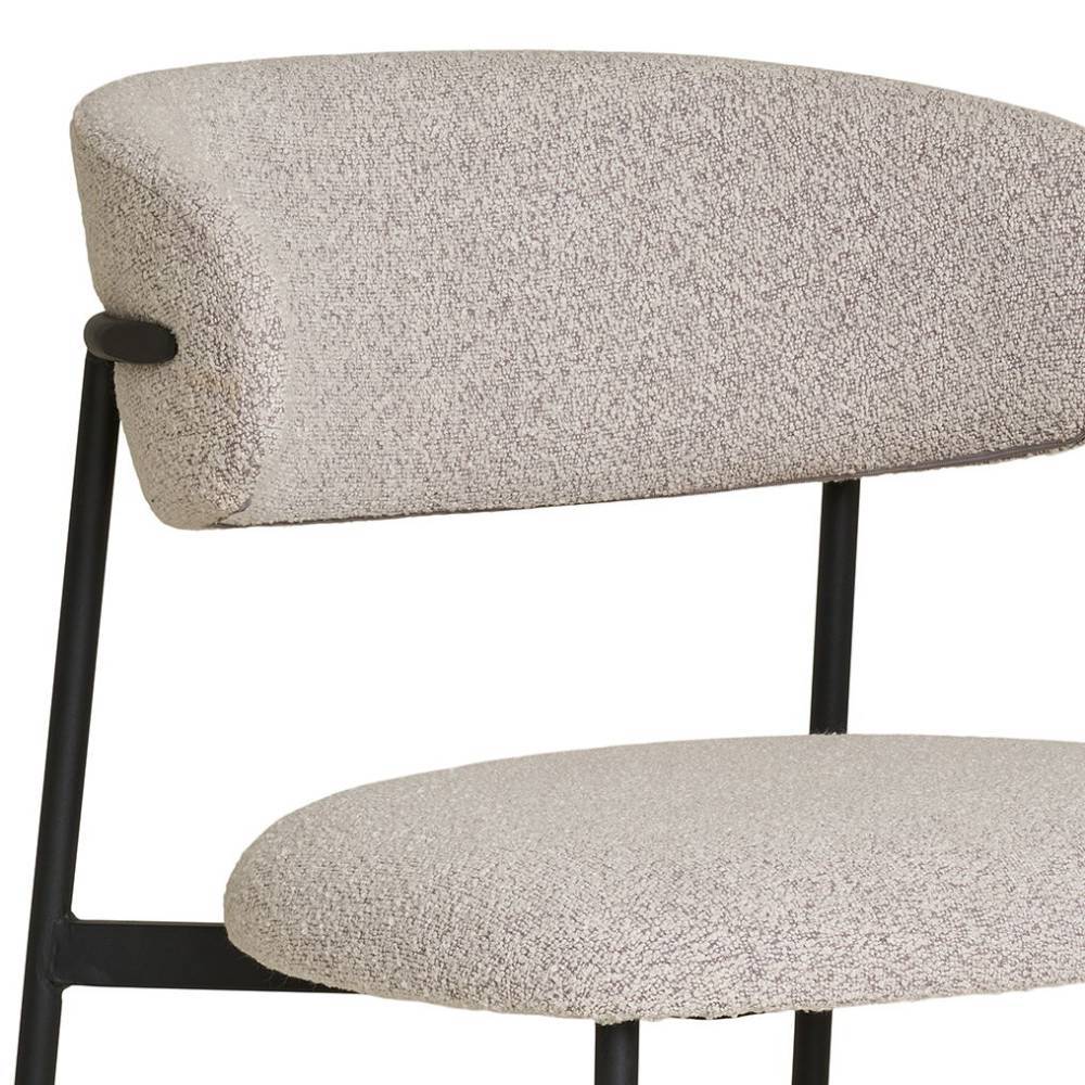 Polsterstuhl Esszimmer Eleon in Beige aus Boucle Stoff (2er Set)