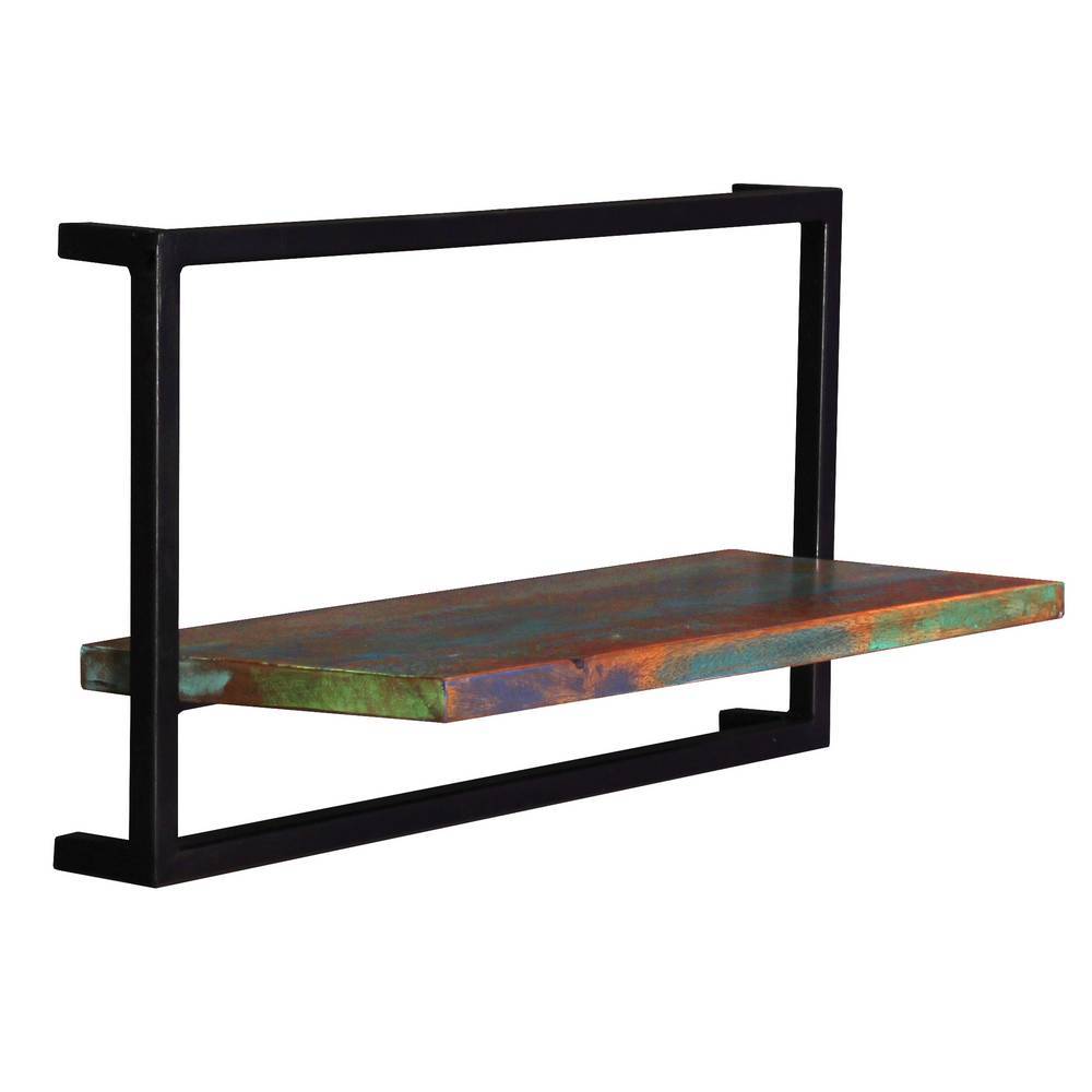 Wand Regal Kombination Vucotto aus Recyclingholz und Metall (dreiteilig)