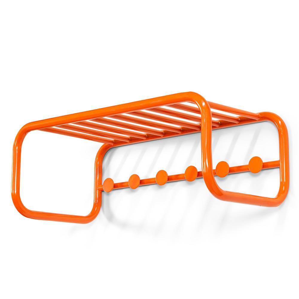Wandgarderobe Biancaneve in Orange mit Hutablage aus Metall
