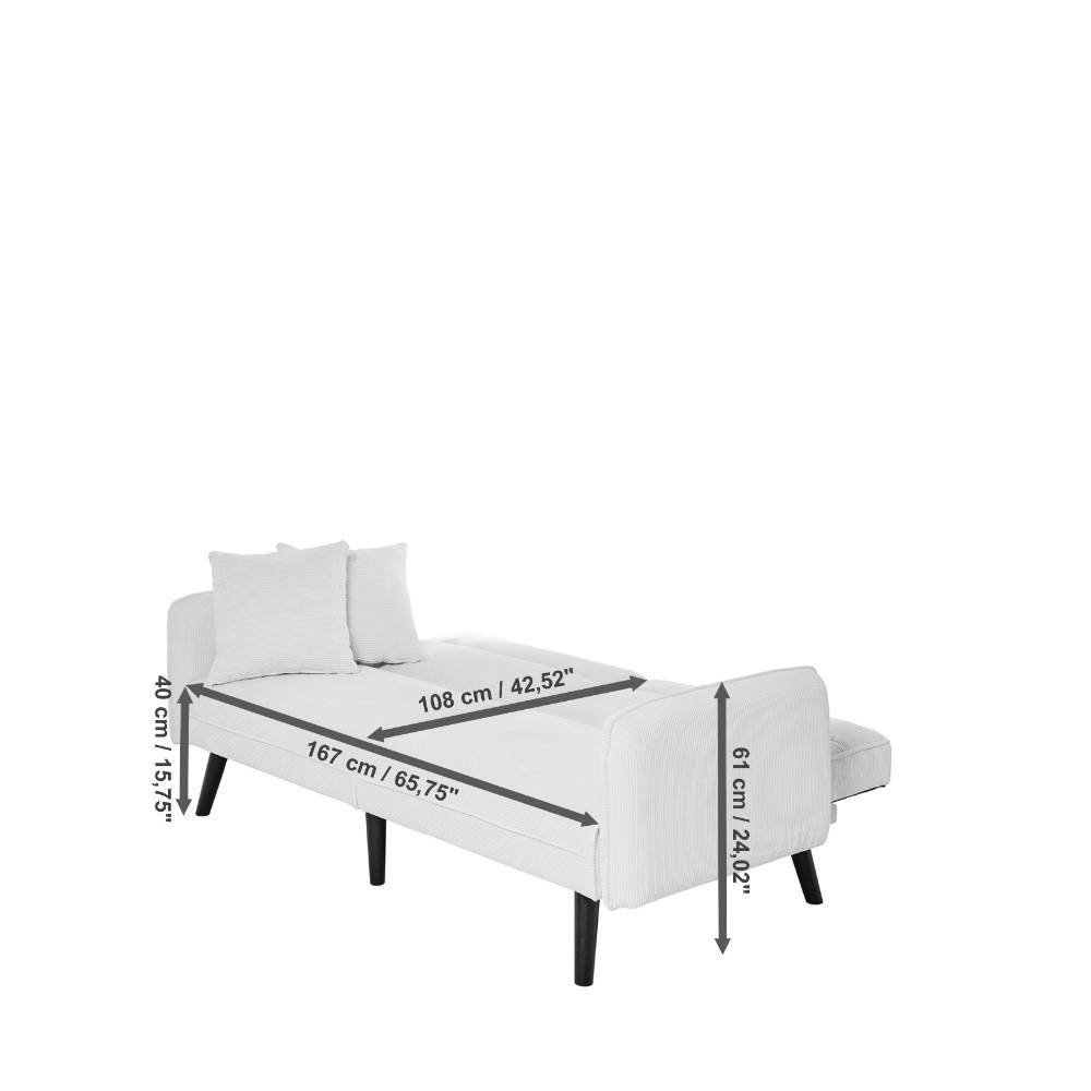 Dreisitzer Sofa Izmara in Champagner mit Schlaffunktion