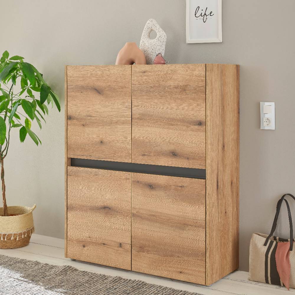 Wohnzimmer Anbauwand Castilla in modernem Design dreiteilig (dreiteilig)