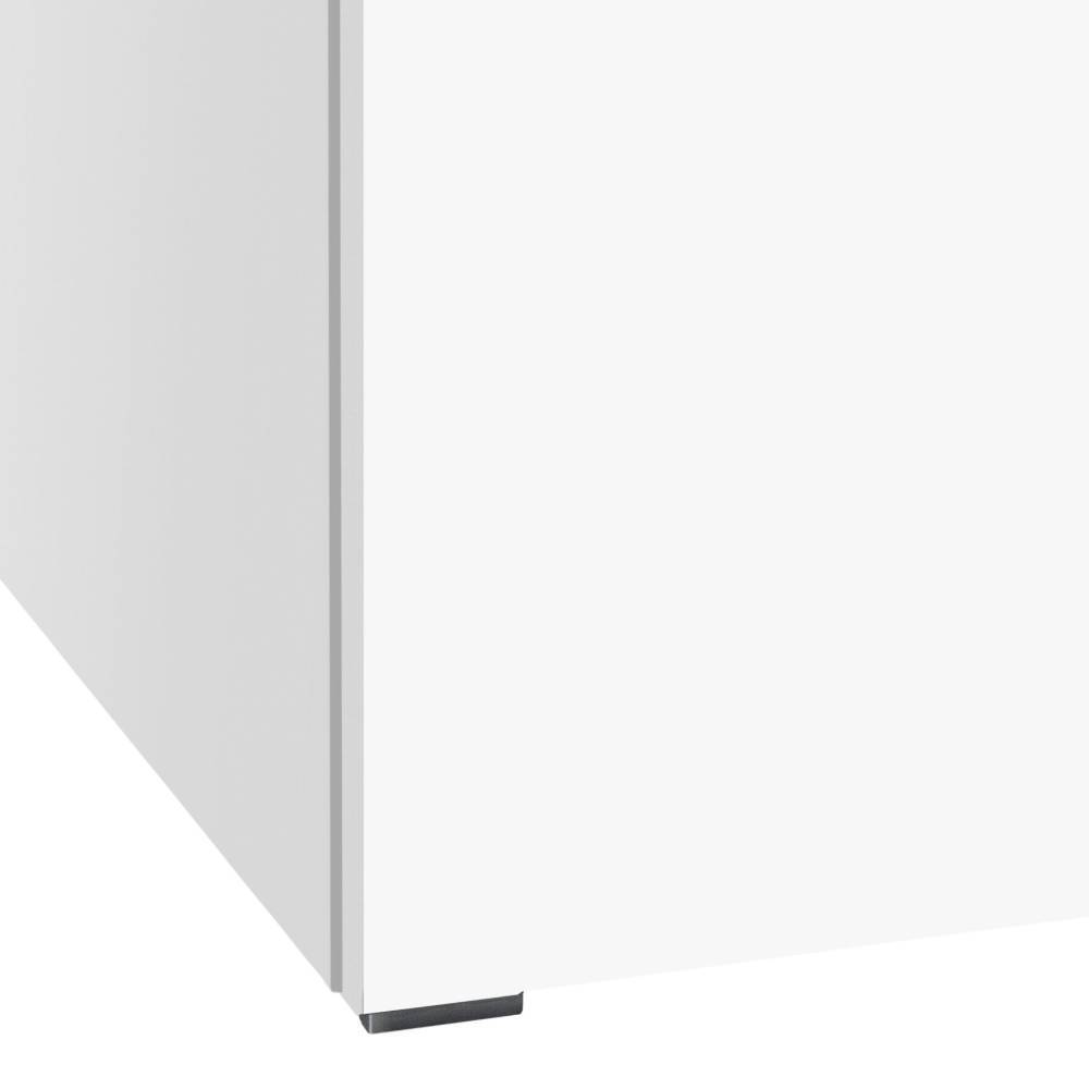 Weißes Sideboard Dancona mit Drehtür und vier Schubladen