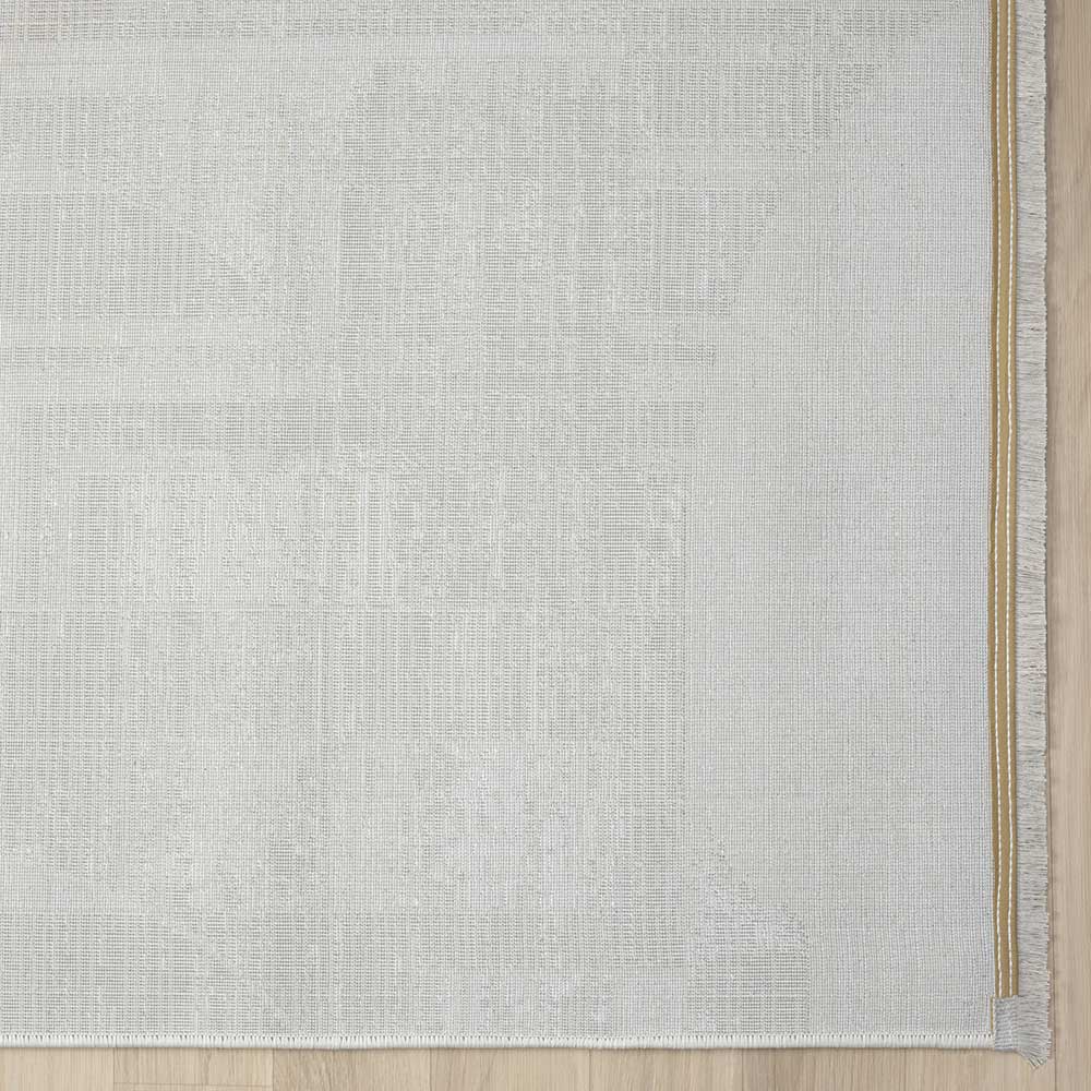Kurzflor Teppich Ostora in Cremefarben und Beige rechteckig