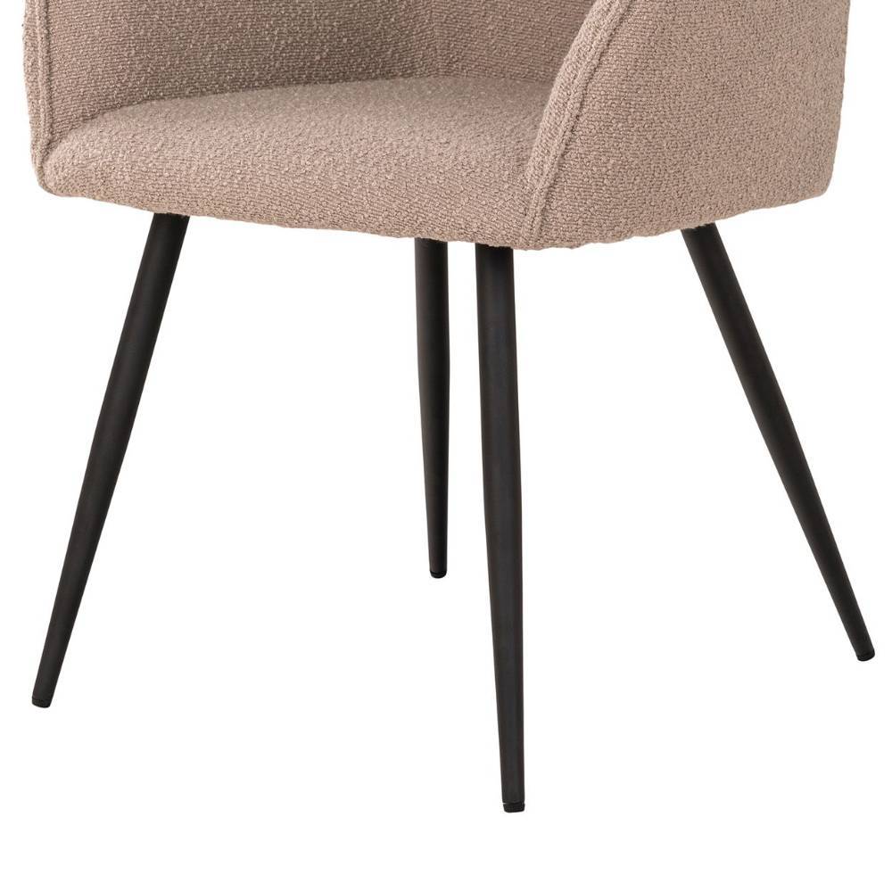 Polsterstuhl Esszimmer Lucevra in Beige aus Boucle (2er Set)