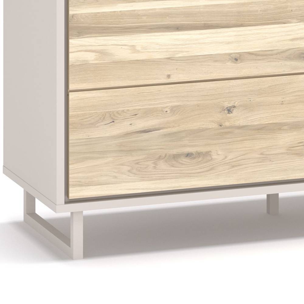 Sideboard Fortlanda in Eiche Bianco und Kreideweiß