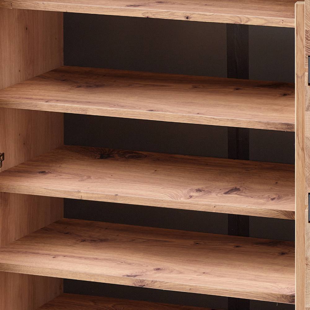 Schuhschrank Tablonero in Dunkelgrau und Wildeichefarben