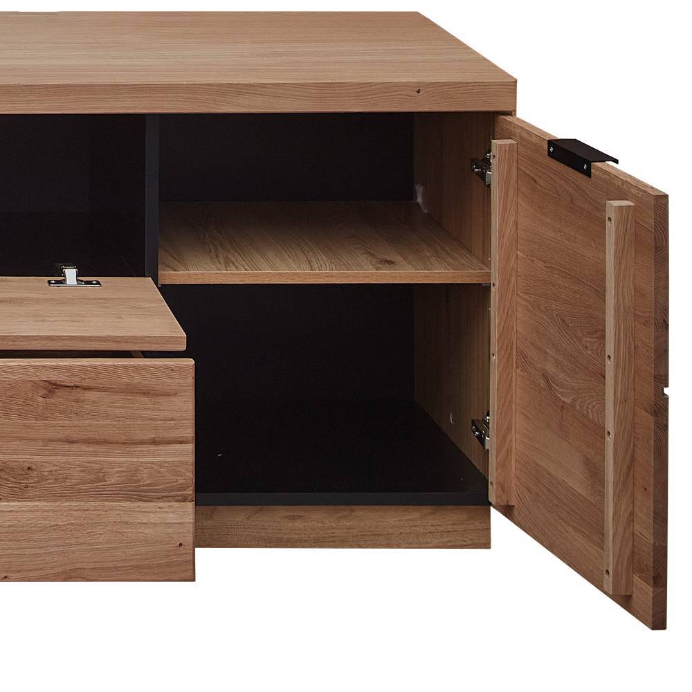 Wohnwand modern Emly in Wildeiche Bianco 207 cm hoch (dreiteilig)