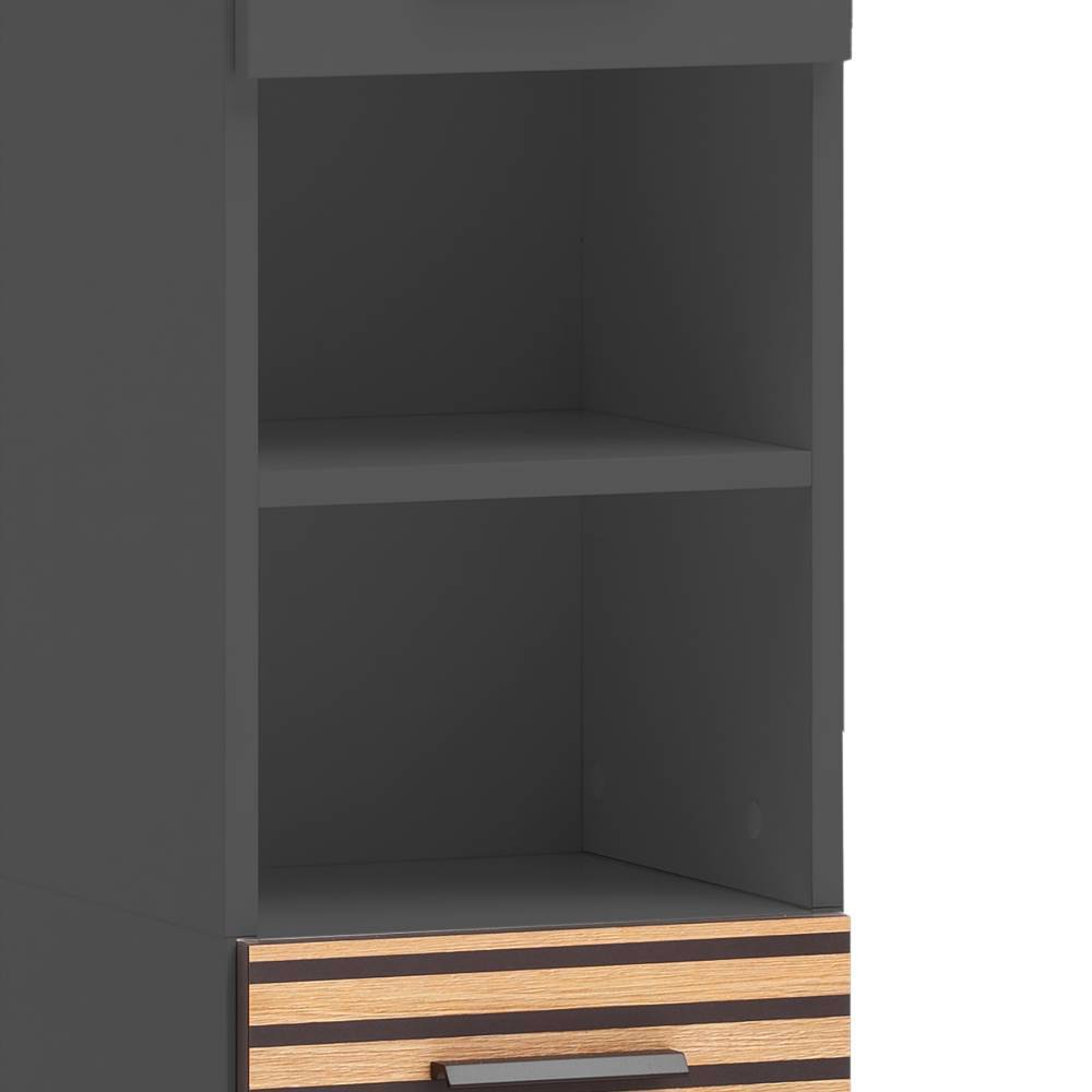 Badezimmerhochschrank Bennus in Anthrazit 30 cm breit