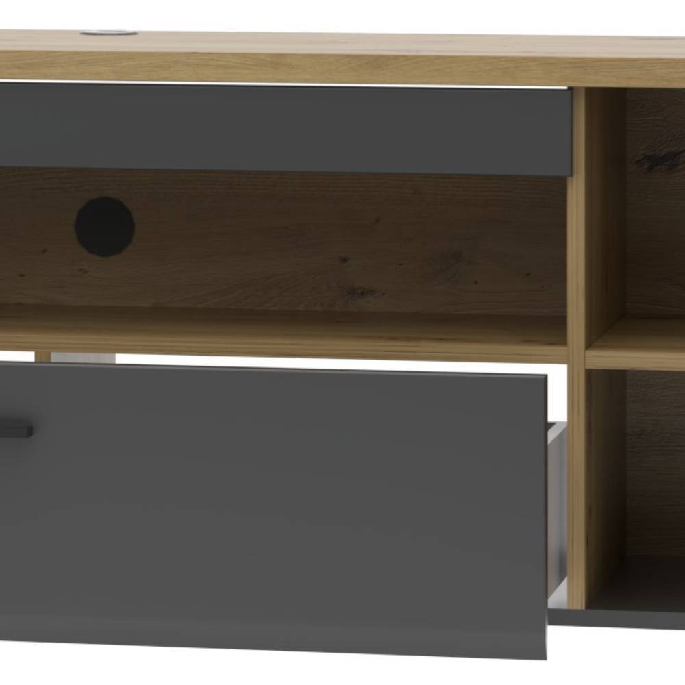 Wohnzimmer Anbauwand Yarisis in modernem Design für die Wandmontage (fünfteilig)