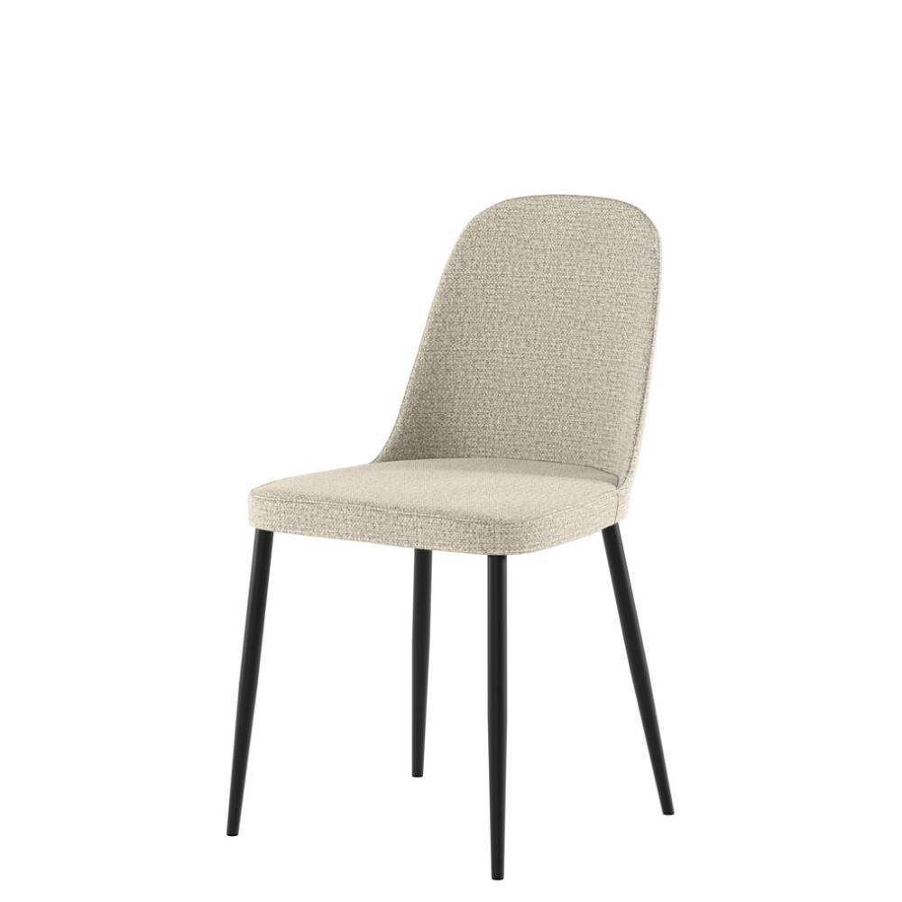 Polsterstuhl Esszimmer Maconnas in Beige mit Gestell aus Metall (4er Set)