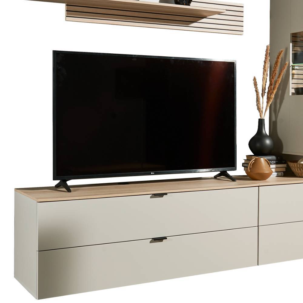 Wohnzimmerschrankwand Jasefiana in modernem Design 280 cm breit (fünfteilig)