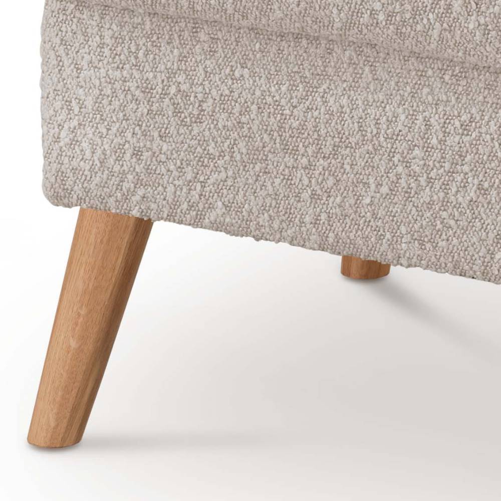 Polsterhocker Captino aus Boucle Stoff im Skandi Design