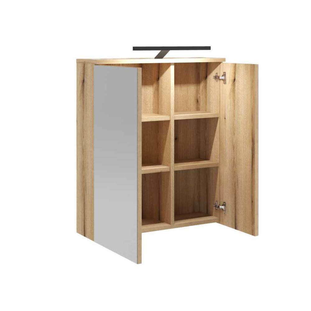 Badmöbel Set Pattinos 60 cm breit mit LED Beleuchtung (zweiteilig)
