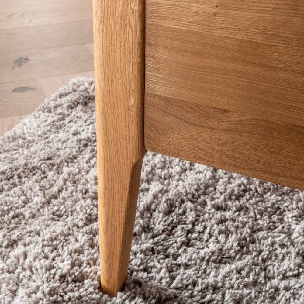 Massivholz Bett Endana in Wildeichefarben 87 cm Kopfteil