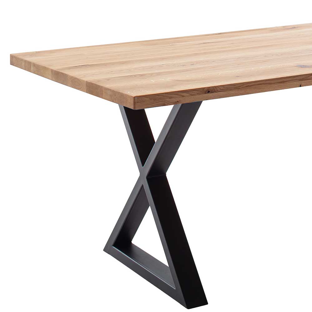 Esstisch Cerbrere mit X Gestell im Industry und Loft Stil