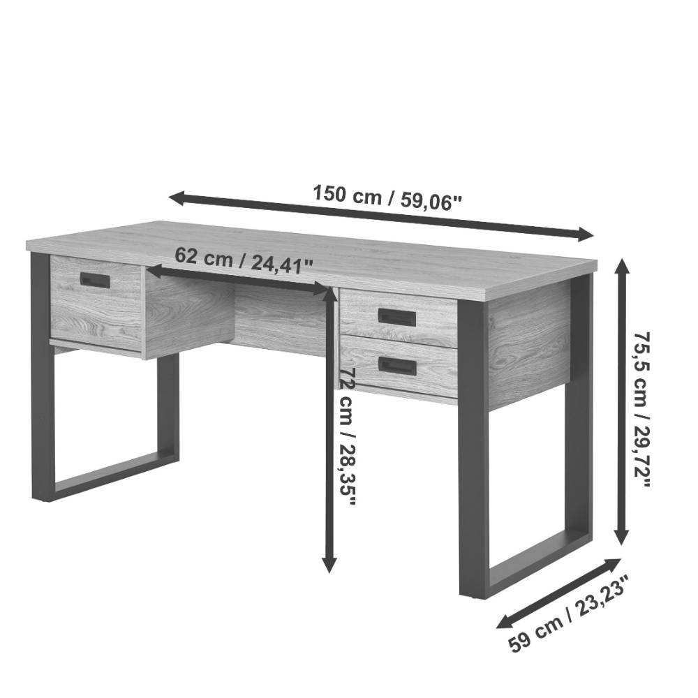 Schreibtisch Precio in modernem Design 150 cm breit