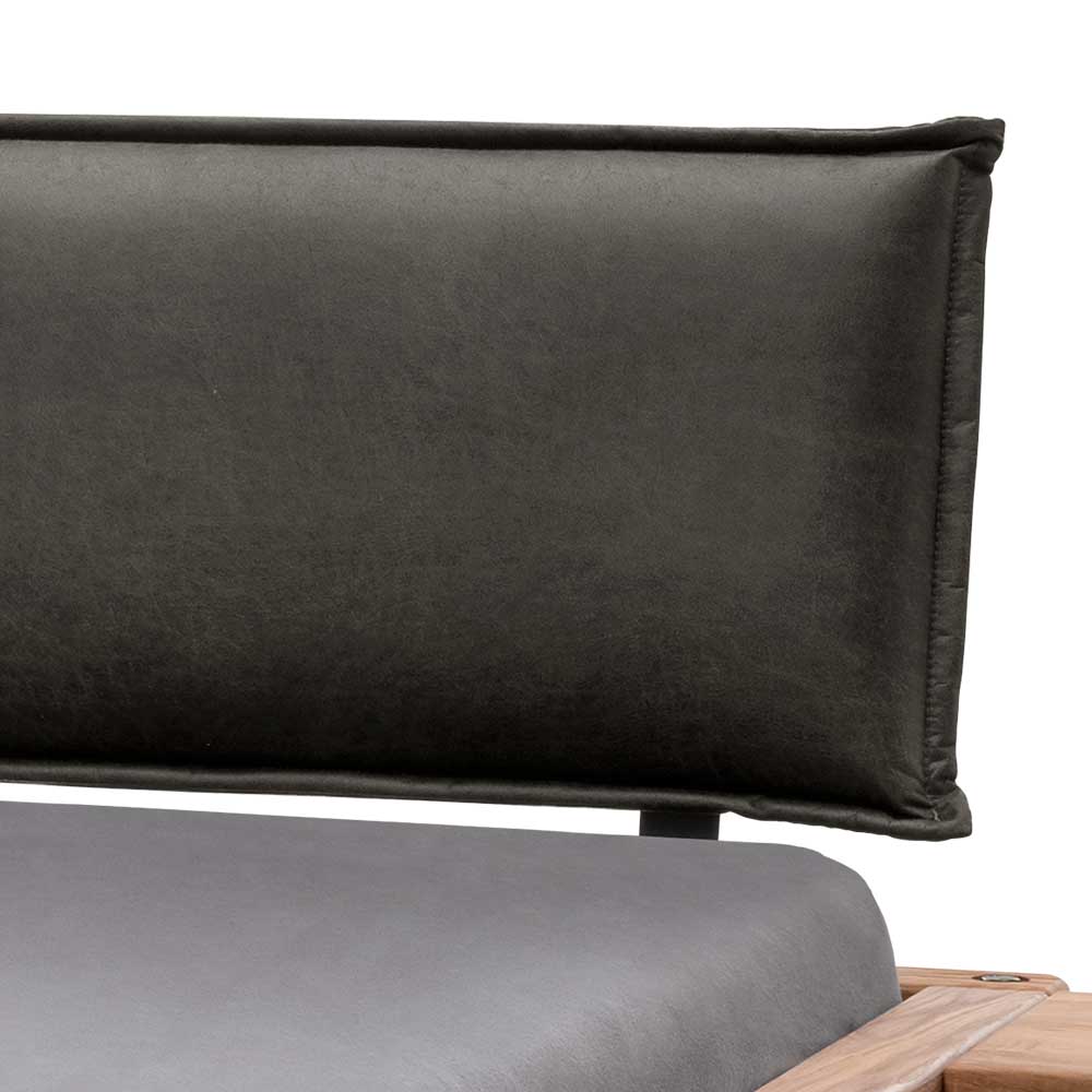 Doppelbett Kalindo aus Wildeiche Massivholz im Industry und Loft Stil