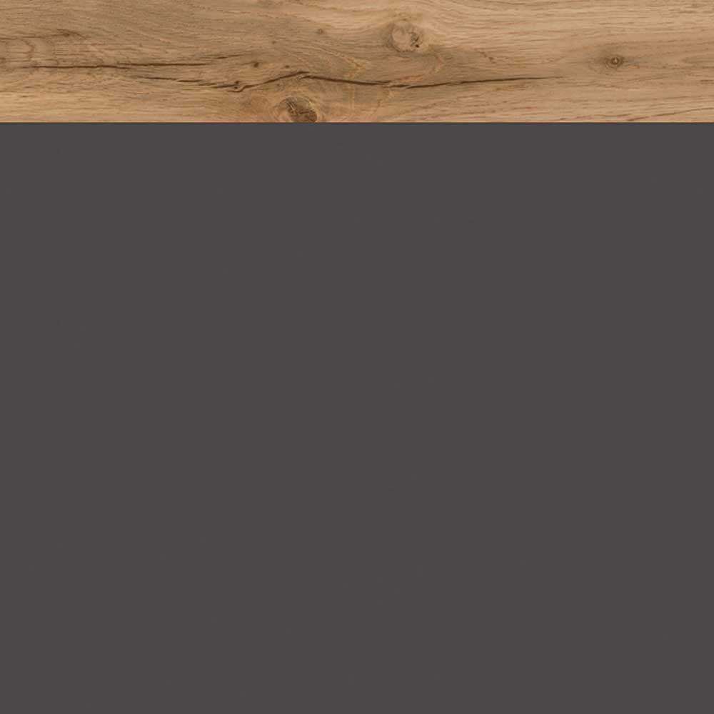 Badmöbel Eleon in Dunkelgrau Platte Wildeiche Holzoptik Baumkante (zweiteilig)