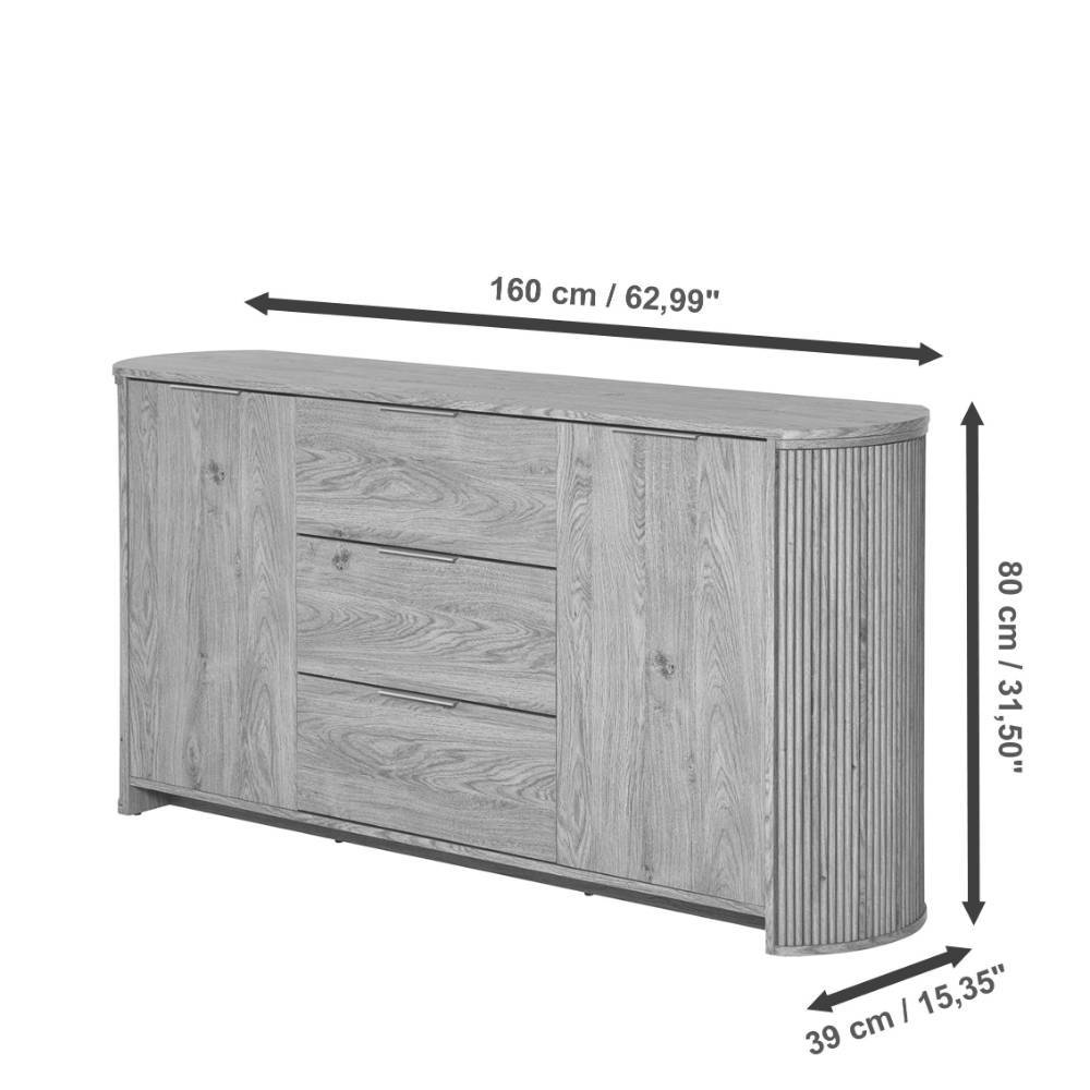 Sideboard Baldaniel in modernem Design mit drei Schubladen