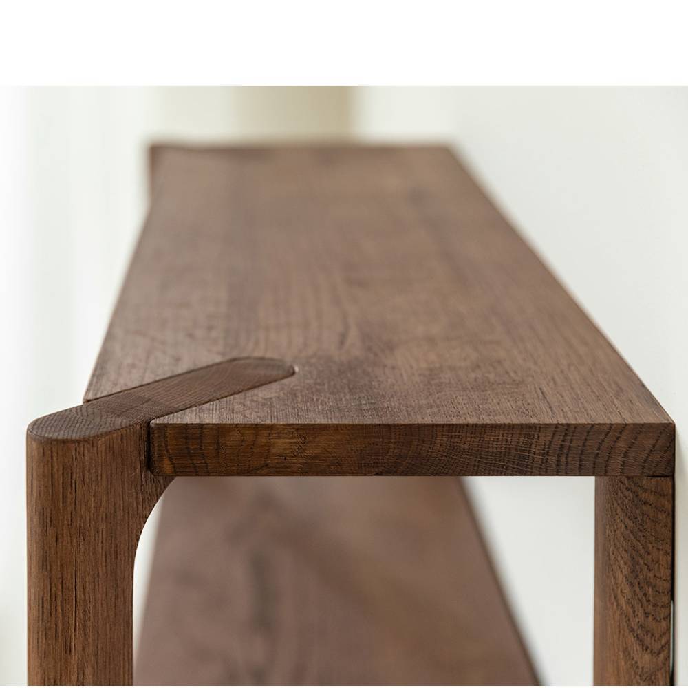 Wandgarderobe Sona in Eiche Tabacco mit Hutablage aus Holz