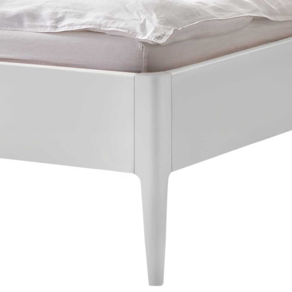Stabiles Doppel Bett Moranna aus MDF in Weiß