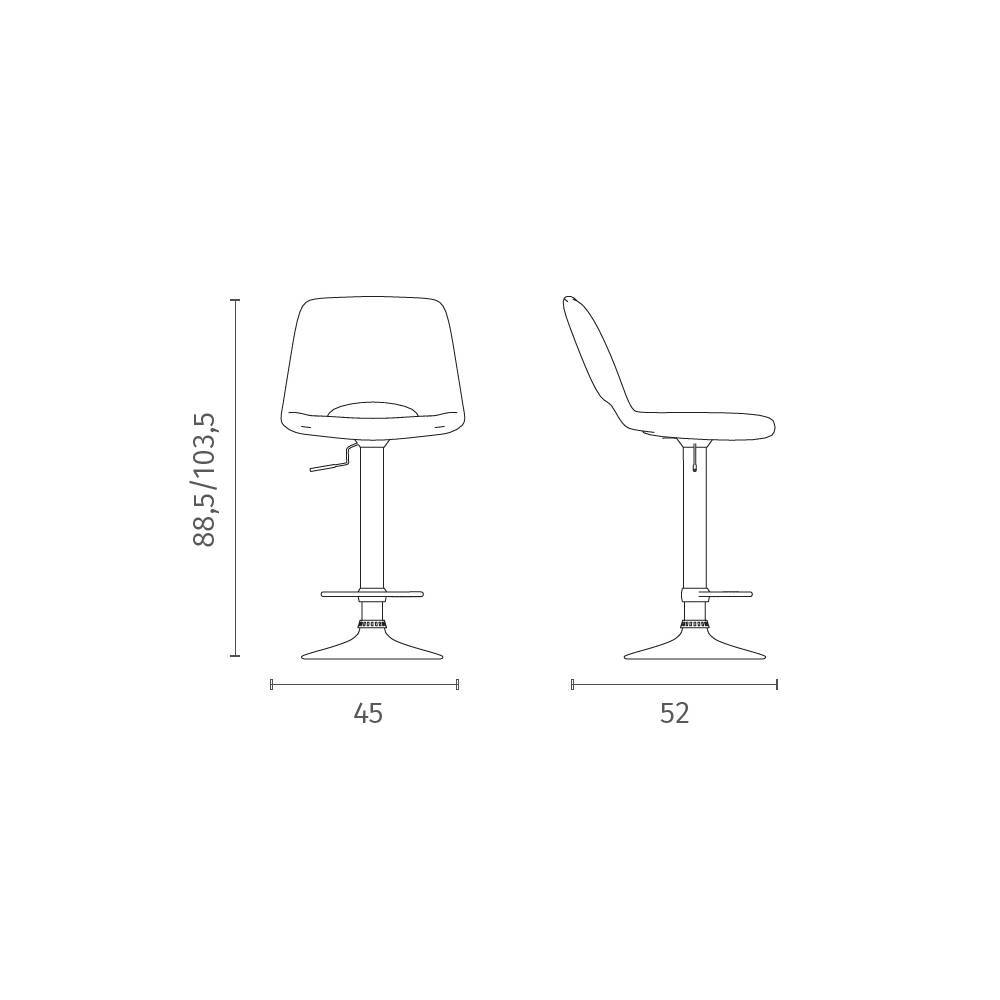 Tresenstuhl Nileon aus Strukturstoff drehbar (2er Set)