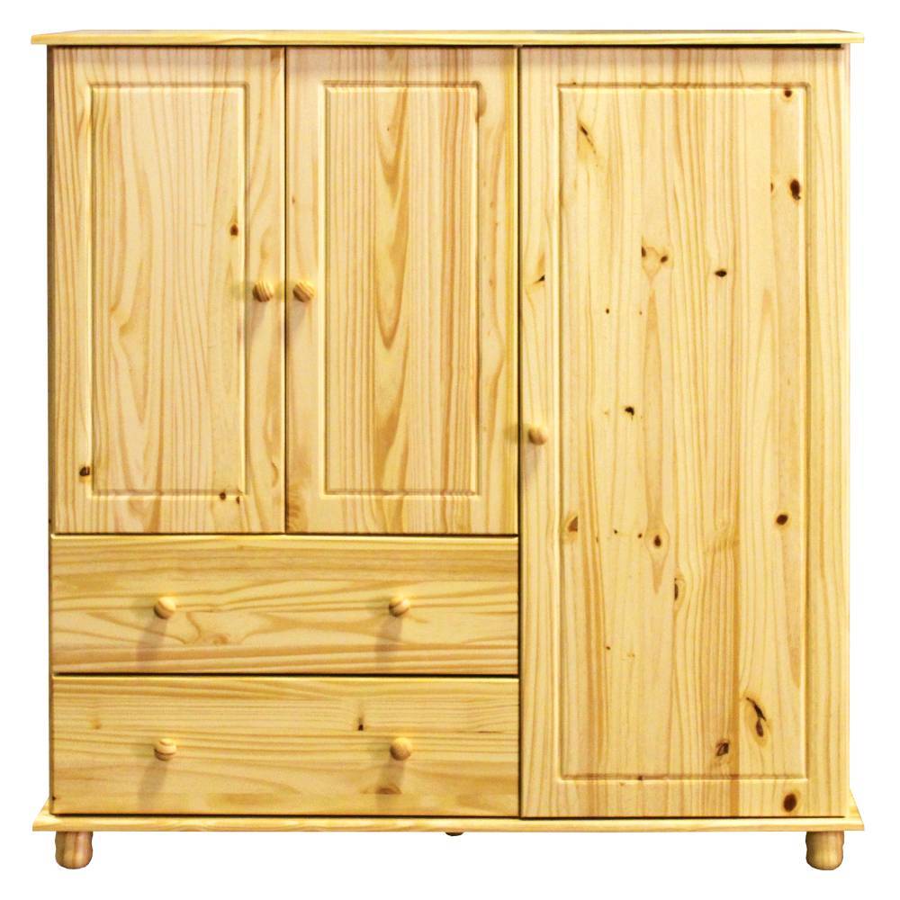 Wäscheschrank Tine aus Kiefer Massivholz mit Drehtüren