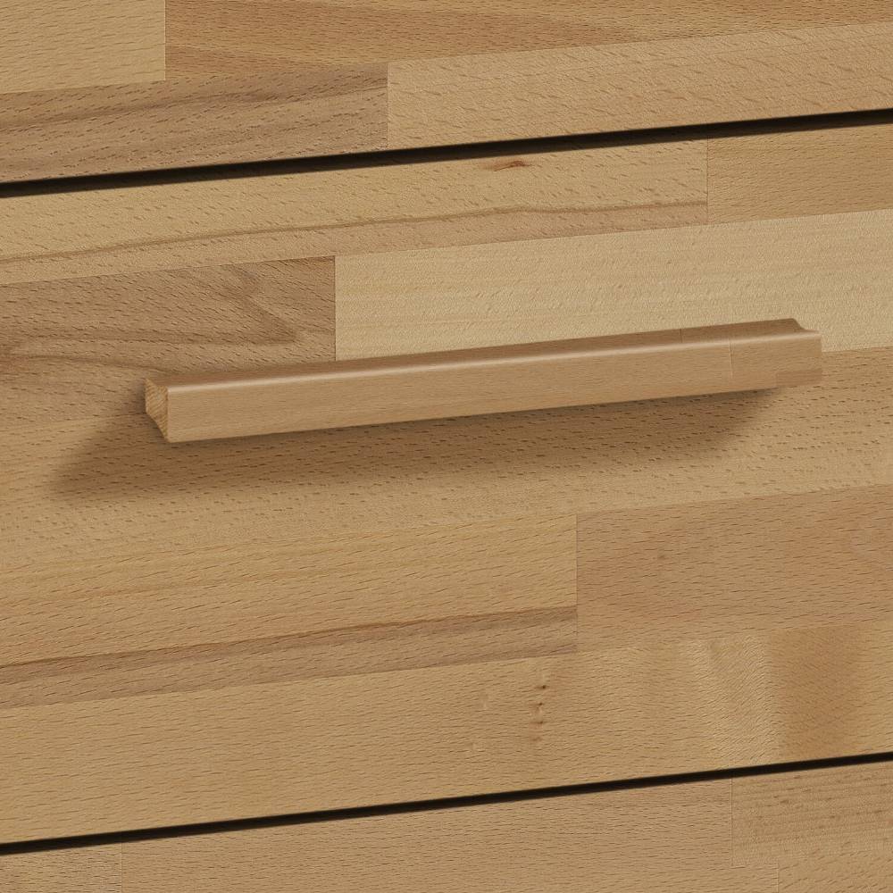 Moderne Kommode Lusiana in Kernbuchefarben und Weiß