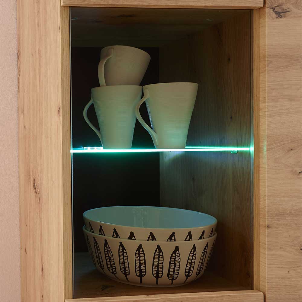 Wohnzimmermöbel Tomya im Skandi Design in Wildeichefarben (dreiteilig)