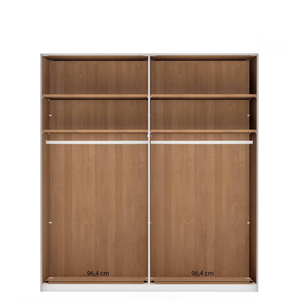 Drehtürschrank Durac in Eiche Bianco und Weiß