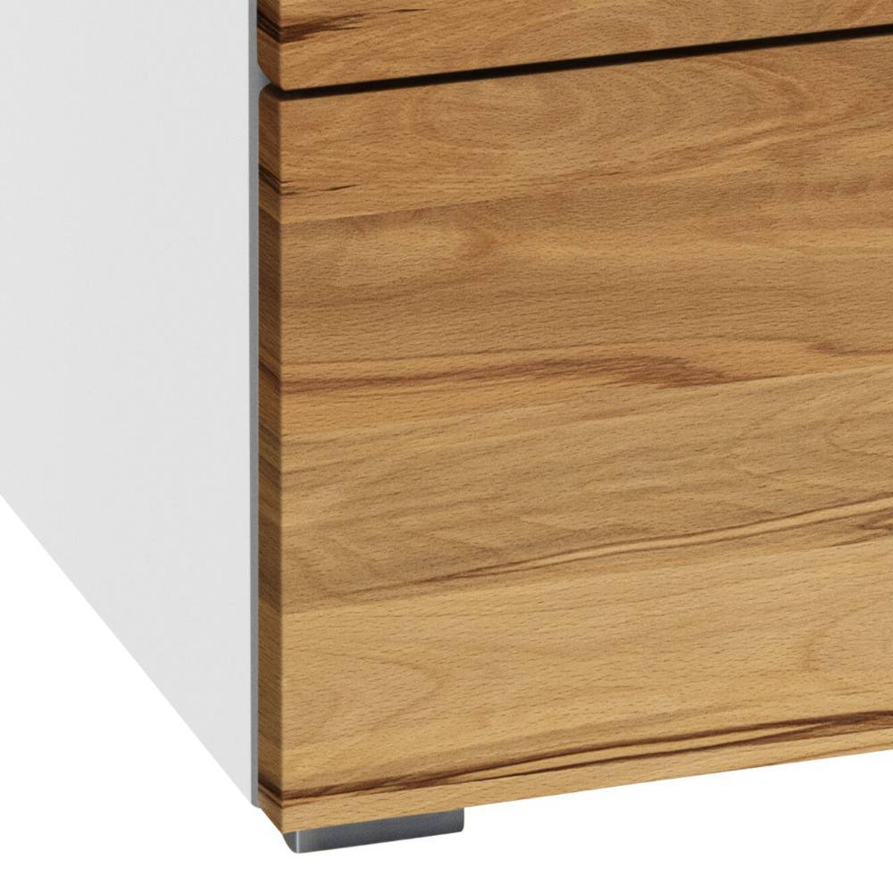 Schlafzimmer Kommode Salva in Wildbuchefarben und Weiß