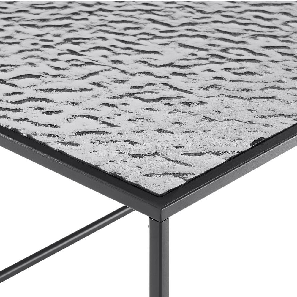 Couchtisch Lairan in Schwarz mit Strukturglasplatte