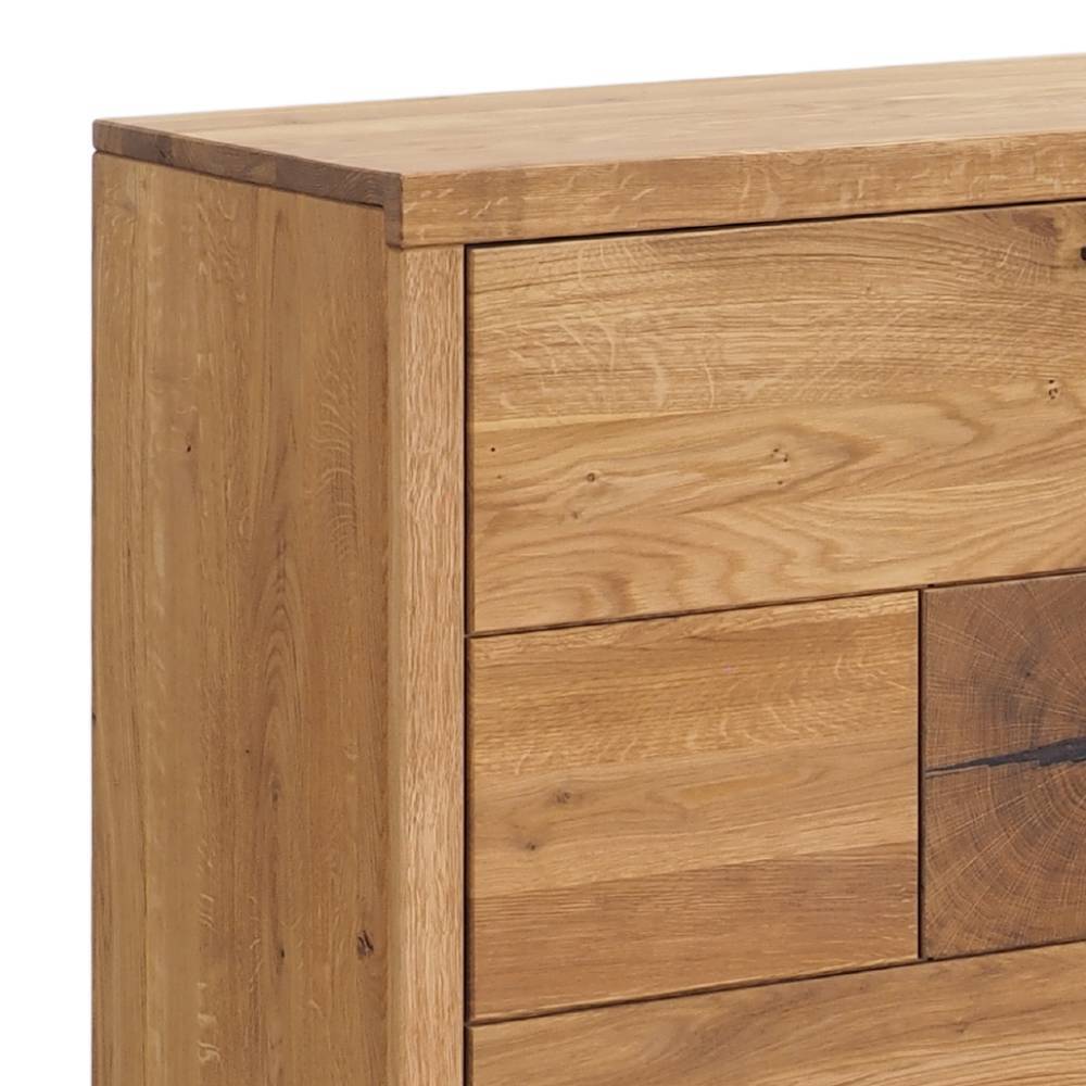 Sideboard Lasito aus Eiche Massivholz mit Hirnholz Applikation