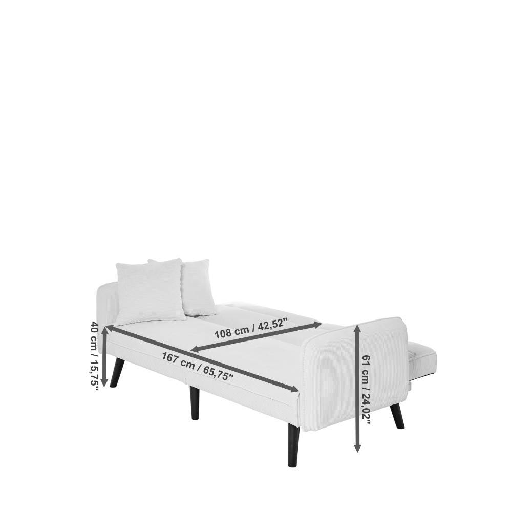 Schlafsofa Dosmarin mit Rücken Klappmechanik aus Boucle Stoff