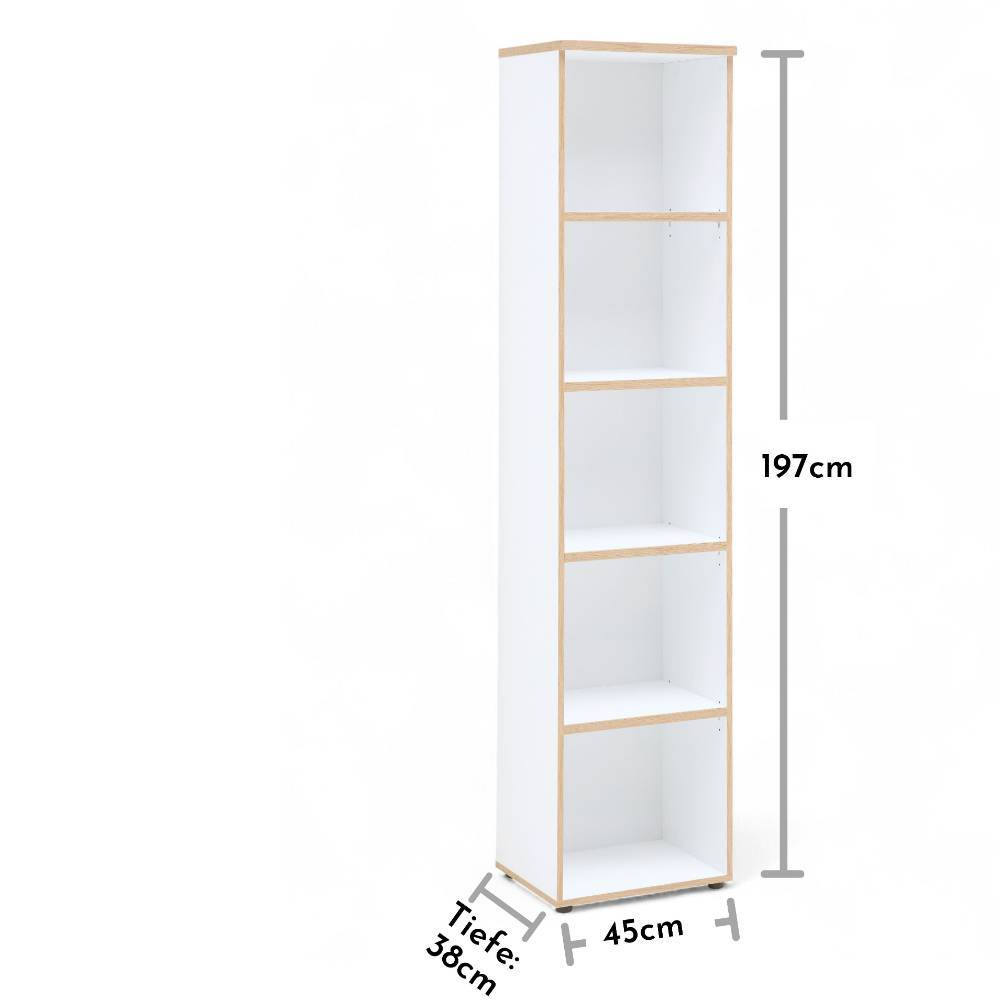 Büroregal Mariocavo in Weiß 45 cm breit