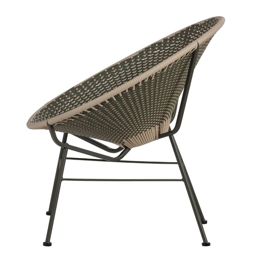 Retrostil Gartensessel Katrova aus Kunstrattan und Metall