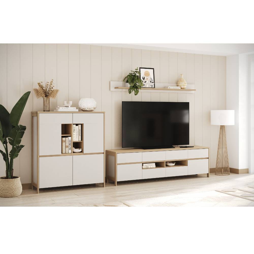 Design Wohnwand Labrassa dreiteilig melaminbeschichtet (dreiteilig)