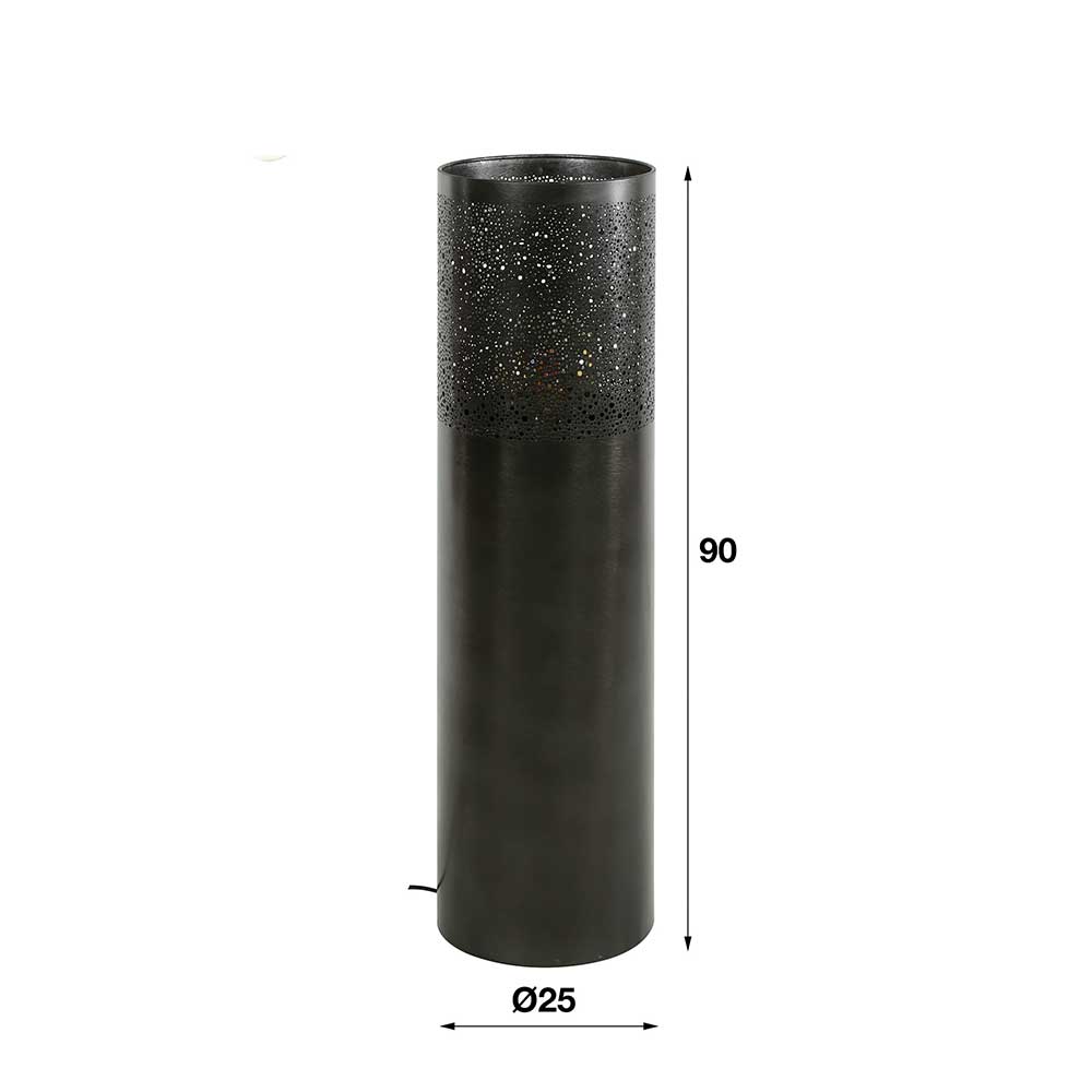 Industrial Stehleuchte Verian aus Metall in Schwarz Nickel