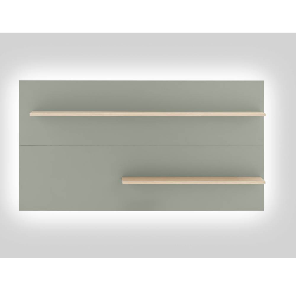 Design Wohnwand Ulfava in Graugrün und Eichefarben (vierteilig)