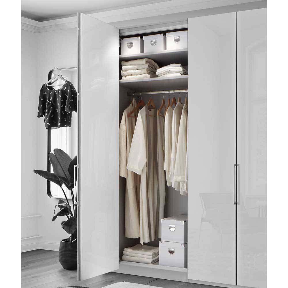 Falttürenkleiderschrank Kandu 200 cm breit mit Metallgriffen
