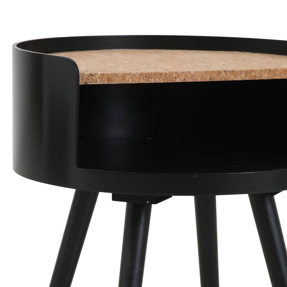Beistelltisch Sofa Biontica in Schwarz mit Kork