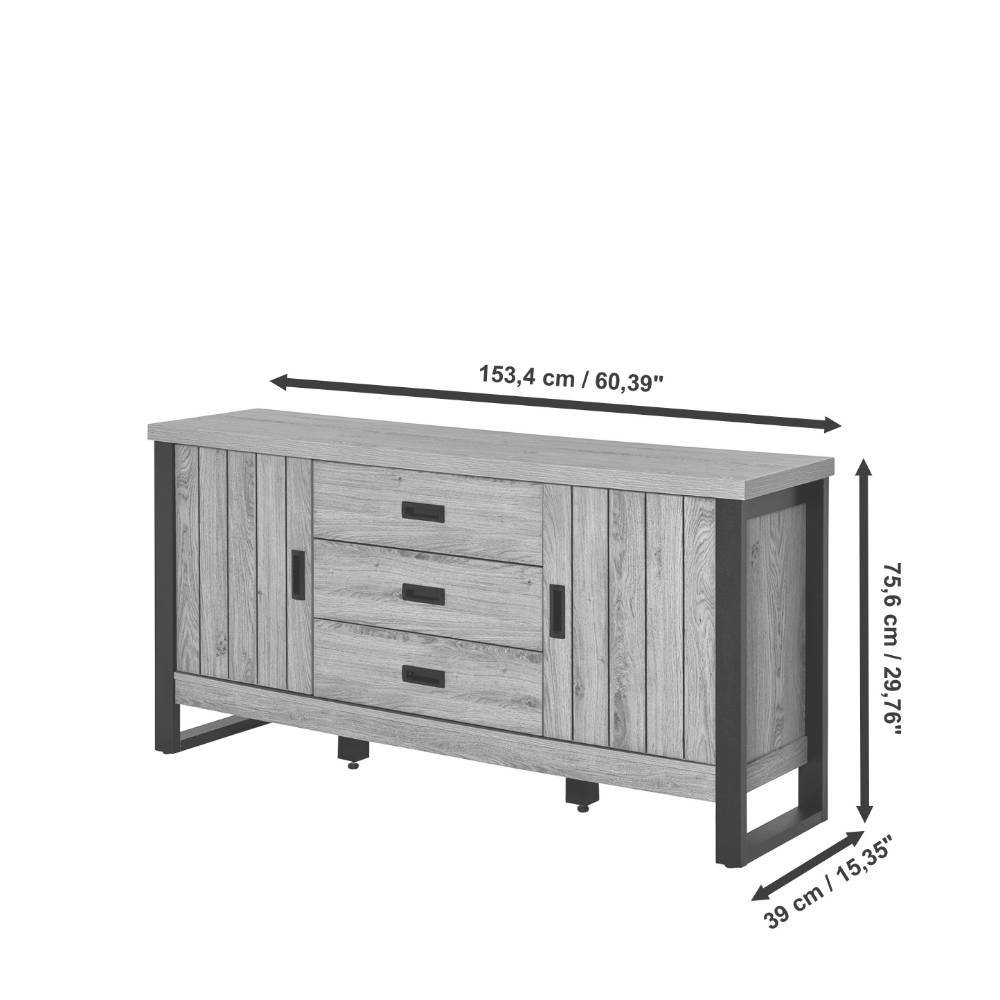 Esszimmerkommode Precio mit Bügelfuß und Drehtüren