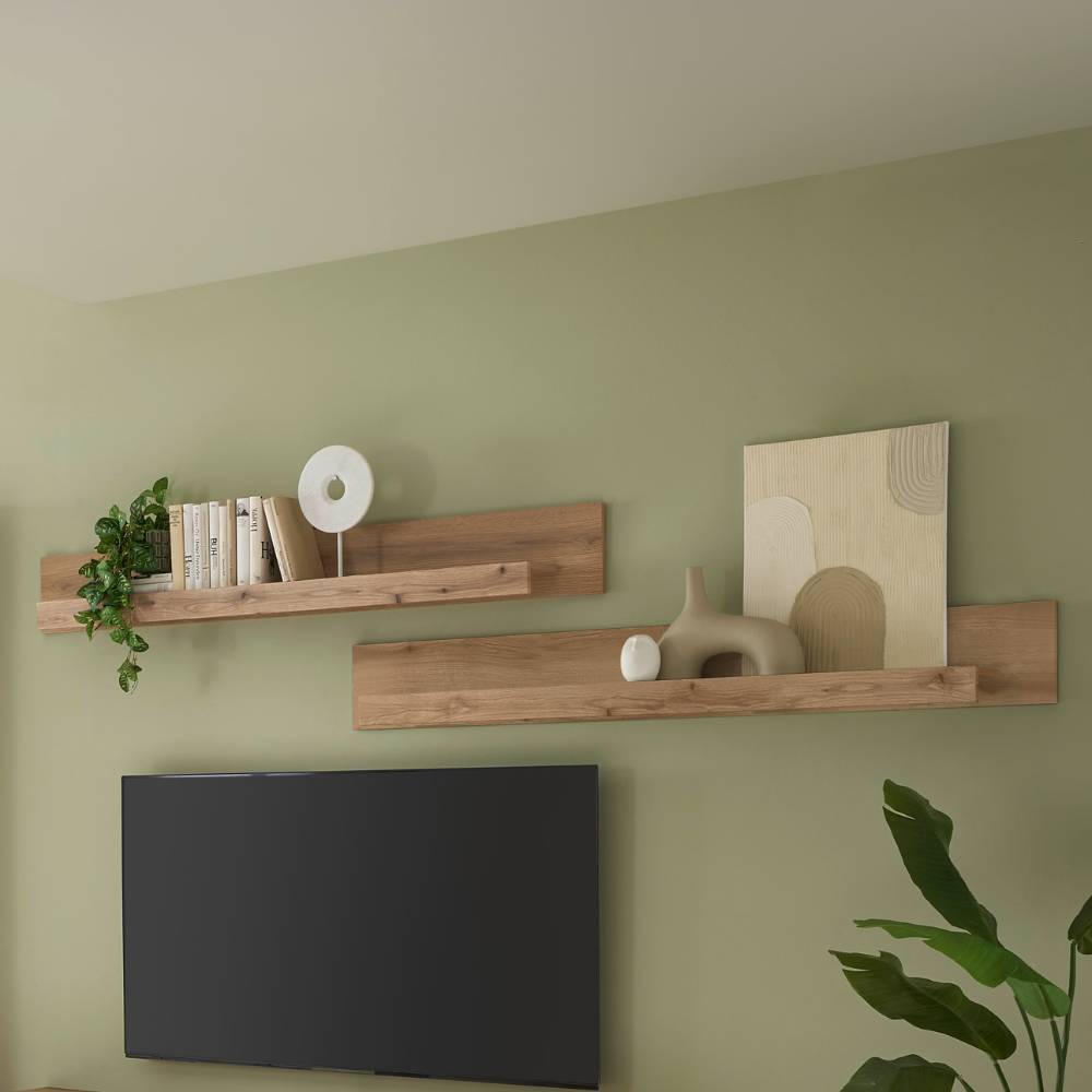 Wohnzimmer Anbauwand Cemutra in modernem Design 270 cm breit (vierteilig)
