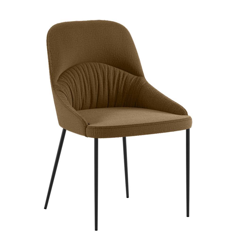 Essstuhl Baylee in Braun aus Strukturstoff (4er Set)