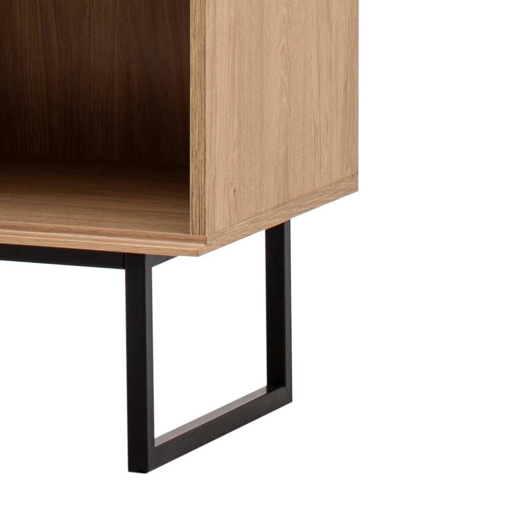 Wohnzimmer Anbauwand Carno in Eiche Stone 208 cm breit (zweiteilig)
